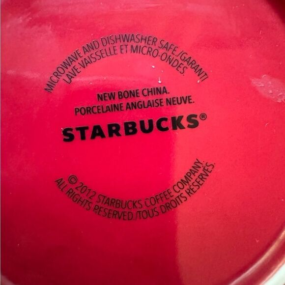 Starbucks Coffee Mug Cup 2012 Red Embossed White Logo 14oz Barista - Picture 4 of 4